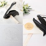 Personalised Birth Flower From The Library of Book Embosser Stamp Hand Held Embosser Set with Text and Name Birthday Gift for Book Lovers