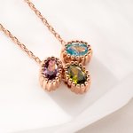 Personalised 1-9 Family Birthstones Women Necklace Dainty Jewellery Birthday Mother's Day Gift for Mom Grandma