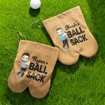Personalized Cartoon Character Flannel Golf Ball Bag Sack Golf Accessories Funny Birthday Gift for Golfer Golf Player