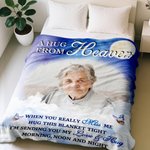 Personalized Starry Sky Moon Cloud Soft Throw Blanket with Photo Remembrance In Loving Memory Sympathy Gift for Loss of Loved One