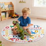 Personalisierte rosa Fantasie Einhorn Rakete Dinosaurier Matte mit Anfangsbuchstaben und Name Raumdekoration Geburtstag Weihnachten Geschenk für Kinder