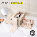 Personalized Cute Long-Tailed Leopard Marsupilami Large PU Leather Makeup Bag with Makeup Brush Holder Birthday Gift for Women | Callie × Marsupilami®