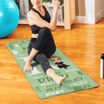 Personalized Word Cloud Cartoon Character Super Absorbent Yoga Towel with Name Initial and Storage Bag Birthday Sports Gift for Women Yoga Lovers