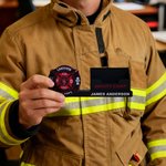 Personalized 3D Printed Firefighter Pen Business Card Holder with Name and Logo Office Desk Decor Appreciation Birthday Gift for Firefighter