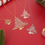 Personalisierte Langschwanz Marsupilami Weihnachtsbaum Form Halskette mit Namen Weihnachtsgeschenk für Frauen Mädchen | Callie × Marsupilami®