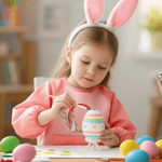 Personalised Cute Peter Rabbit Waterproof Long Sleeve Kid Apron with Initial and Name Cooking Painting Handcraft Activities Easter Gift for Kids