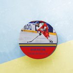 Personlig ishockeypuck med text och foto perfekt för träning födelsedagspresent lagminnen för hockeyfans och spelare