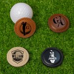 Personalized Golf Silhouette Monogram PU Leather Magnetic Golf Ball Marker with Initial and Name Club Birthday Father's Day Gift for Golf Lovers