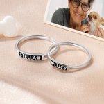Gepersonaliseerde gegraveerde Hart Angel Wings Paw Print Sterling zilveren ring met naam Memorial verlies van huisdier Gift voor dierenliefhebbers
