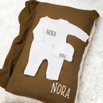 Personalized 100% Cotton Soft Baby Romper Blanket Outfit with Embroidered Name Baby Shower Gift for Newborns New Parents