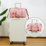 Nom de la fleur de naissance personnalisée en pierres précieuses Sac de week-end imperméable avec bandoulière Accessoires de voyage Cadeau d'anniversaire pour les femmes et les filles