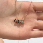 Personalised 1-9 Family Birthstones Women Necklace Dainty Jewellery Birthday Mother's Day Gift for Mom Grandma