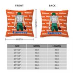 Personalized Cartoon Football Character Throw Pillow Cover with Name and Number Home Decor Birthday Match Day Gift for Boys Football Sports Lovers