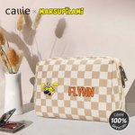 Personalized Cartoon Cute Marsupilami Checkerboard Makeup Bag with Name Travel Essential Birthday Gift for Women | Callie × Marsupilami®