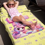 Personalised Fantasy Unicorn Initial Number Quick Dry Oversized Beach Towel with Name Beach Party Holiday Gift for Kid Family