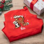 Personoitu söpö pingviinikuvioinen lasten esiliina ja kokinhattusarja taskulla säädettävä täydellinen joululahja pojille ja tytöille