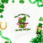 Personalized Lucky Shamrock Beer Glass Polka Dots Initial T-shirt Sweatshirt with Name Pub Patty Essential Saint Patrick's Day Gift for Family Kids