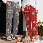 Personalizzato Questo appartiene a 1-6 foto del viso Pantaloni del pigiama in pile con nome e tasca Regalo di compleanno anniversario da indossare tutti i giorni per gli amici della famiglia