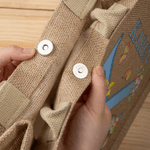 Personalised Cute Easter Bunny Initial Large Jute Tote Bag with Name and Initial Easter Gift for Kids