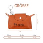 Personalisierter tragbarer Geldbeutel aus PU-Leder mit Namen und Kreuzmuster Mini-Münztasche Geburtstagsgeschenk für Damen Herren