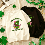 Personalized Lucky Shamrock Beer Glass Polka Dots Initial T-shirt Sweatshirt with Name Pub Patty Essential Saint Patrick's Day Gift for Family Kids