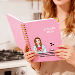 Personalised Heart Cartoon Cooking Character 2026 Planner Spiral A5 Notebook with Weekly Monthly Planner Pages Birthday Gift for Chef