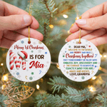 Personalised Baby's 1st Christmas Ceramic Ornament with Name Initial and Text Home Tree Decor Christmas Party Gift for New Parents