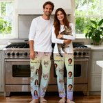Personalizzato Questo appartiene a 1-6 foto del viso Pantaloni del pigiama in pile con nome e tasca Regalo di compleanno anniversario da indossare tutti i giorni per gli amici della famiglia