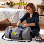 Sac de voyage à rayures avec nom et bandoulière pour une utilisation quotidienne Cadeau d'anniversaire pour la famille | Callie × Marsupilami®.