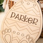 Personalized Easter Egg Bunny Design DIY Paint Wooden Painting Board with Brush and Paint Craft Set Basket Fillers Easter Gift for Kids