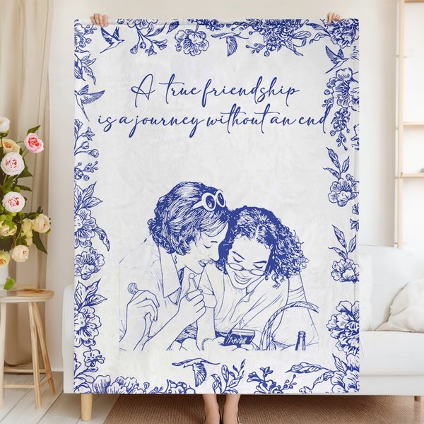 Henkilökohtainen Vintage Foral muotokuva valokuva Ystävyys pehmeä heittää peitto tekstillä Home Decor syntymäpäivälahja perheelle ystävät