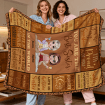 Personalised Cartoon Character Retro Checkerboard Soft Throw Blanket with Name Home Decor Daily Use Friendship Birthday Gift for Friends Sisters