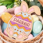 Personalized Easter Egg Bunny Design DIY Paint Wooden Painting Board with Brush and Paint Craft Set Basket Fillers Easter Gift for Kids