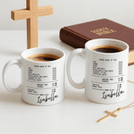 Personalized Bible Receipt Jesus Paid It All 11 oz 15 oz Mug with Name Work Baptism Easter Gift for Christian Friend