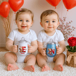 Personalized Cute Heart Bear 10 oz Thermal Insulated Sippy Cup with Name and Initial Birthday Valentine's Day Gift for Children