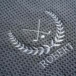 Personoitu monogrammi golfpyyhe nopeasti kuivuva mikrokuitu kirjainkirjailu ja karabiinikiinnike lahja golfharrastajille