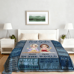 Personalised Cartoon Character Retro Checkerboard Soft Throw Blanket with Name Home Decor Daily Use Friendship Birthday Gift for Friends Sisters