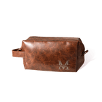 Personoitu kaiverrettu monogrammi vedenkestävä toilettilaukku kantokahvalla lahja sulhaspojille vuosipäivään tai isänpäivään miehille