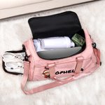 Personalised Highland Cow Multi-Compartment Waterproof Duffel Bag with Shoulder Strap and Name Birthday Christmas Gift for Women