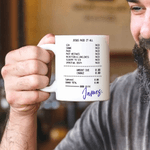 Personalized Bible Receipt Jesus Paid It All 11 oz 15 oz Mug with Name Work Baptism Easter Gift for Christian Friend