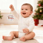 Personalised Baby's 1st Christmas Ceramic Ornament with Name Initial and Text Home Tree Decor Christmas Party Gift for New Parents