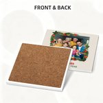 Personalised Red Berries Wreath Memory Photo Square Ceramic Coaster with Text Home Decor Christmas Gift for Friends Family