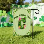 Personalised Lucky Shamrock Beer Mug Initial Garden Flag Outdoor Decor St. Patrick's Day Gift for Family Friends