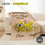 Personalized Cartoon Cute Marsupilami Soft Throw Blanket with Names Home Decor Birthday Anniversary Gift for Couple | Callie × Marsupilami®