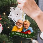 Gepersonaliseerd 3D Cartoon Foto Acryl Kerstornament met Tekst Woondecoratie Kerstcadeau voor Familie en Vrienden