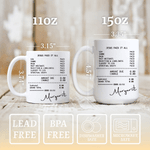 Personalized Bible Receipt Jesus Paid It All 11 oz 15 oz Mug with Name Work Baptism Easter Gift for Christian Friend