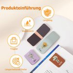 Personalisiertes Magnetisches Lesezeichen mit Namen Initiale und süßem Tiermotiv auf Wolke Geburtstag Weihnachten Geschenk für Kinder Bücherwürmer