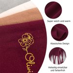Personalisierter mehrfarbiger weicher Schal mit gestickter Geburtblume und Namen Winter Accessoire Geburtstag Weihnachtsgeschenk für Freunde Familie