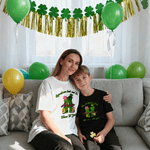 Personalized Lucky Shamrock Beer Glass Polka Dots Initial T-shirt Sweatshirt with Name Pub Patty Essential Saint Patrick's Day Gift for Family Kids