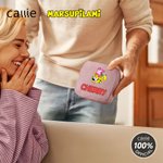 Personalized Cartoon Marsupilami Square Corduroy Makeup Bag with Name Travel Birthday Gift for Women | Callie × Marsupilami®